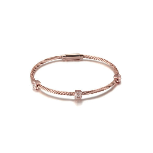 Square Pavé Station Cable Bracelet