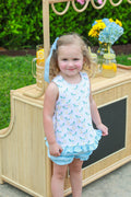 Brighten your little one’s wardrobe with the Squeeze the Day Bloomer Set! This charming outfit features a delightful lemon print top that brings a touch of sunshine, paired with soft light blue knit shorts for all-day comfort. Perfect for playdates and sunny adventures, it’s a must-have for joyful days ahead!