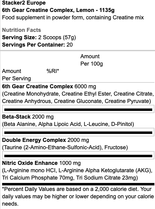 Stacker2 Europe 6th Gear Creatine Complex 1135g