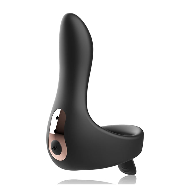 Stimulator pentru penis si perineu ANBIGUO Arkadio, compatibil Watchme, 8 functii de virbatie, negru