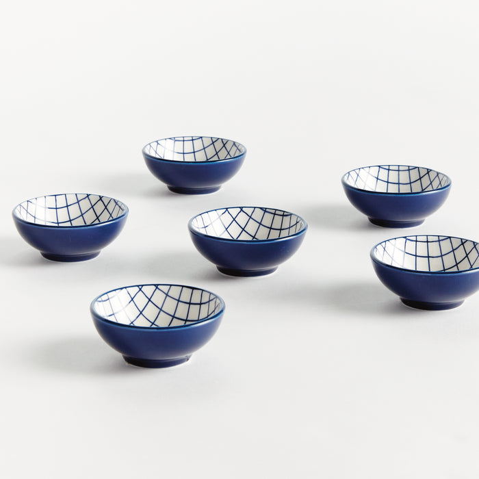 Stria Grid Dip Bowls, Set Of 6 - View 2