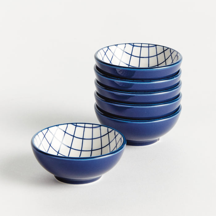 Stria Grid Dip Bowls, Set Of 6 - View 4