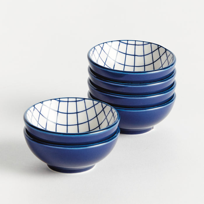 Stria Grid Dip Bowls, Set Of 6 - View 5
