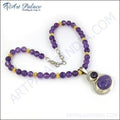 Stunning Traditional Multi-Gemstone 925 Silver Necklace - Handcrafted