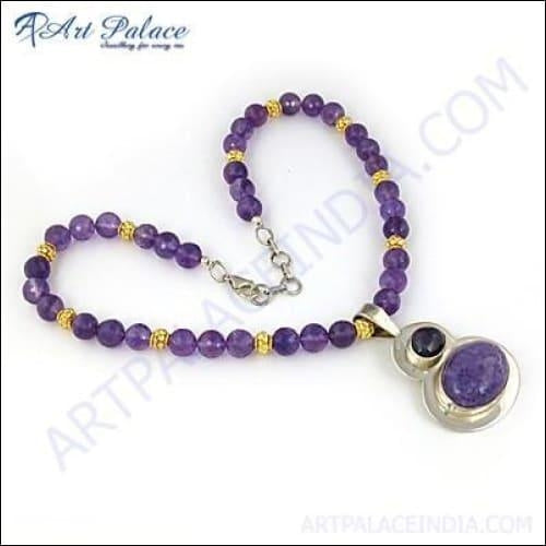 Stunning Traditional Multi-Gemstone 925 Silver Necklace - Handcrafted