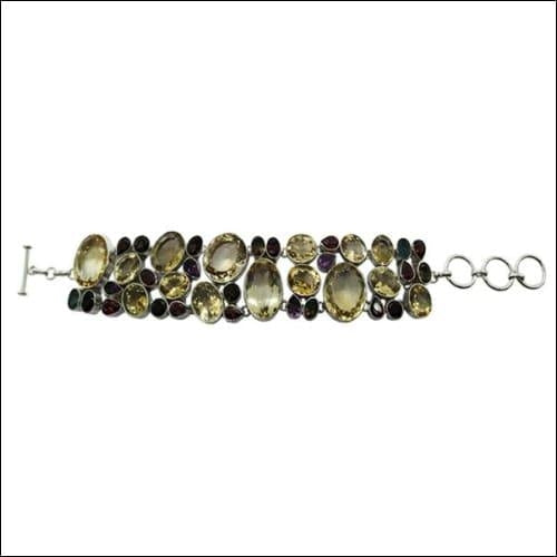 Stylish Multi-Stone 925 Silver Bracelet | Latest Colorful Gemstone Bra