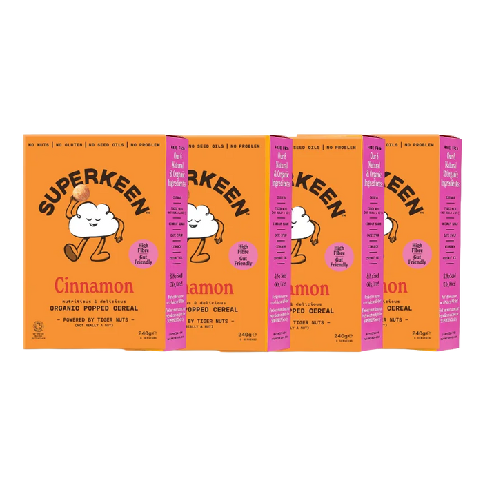 SUPERKEEN Cinnamon Organic Popped Cereal Balls 6 x 240g (case) - Out of Date