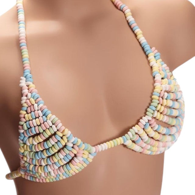 Sutien comestibil SPENCER & FLEETWOOD Candy Bra, lenjerie sexy pentru femei cu gust dulce Tutti Frutti, mărime universală