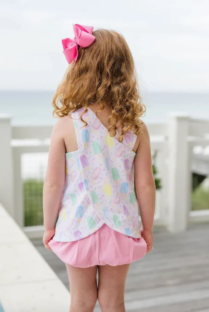 Embrace sunny days with the Sweet Summertime Sammy Bloomer Set by James and Lottie! This adorable outfit features a playful popsicle print on a cozy knit top paired with soft pink shorts, making it ideal for all summer adventures. Dress your little one in vibrant style and comfort!