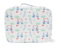 Coated, clean, and cute! The Lunchbox available several classic patterns, all wipeable. It is just the right size for your bento box. Equipped with a mesh inner pocket to hold your cooler packs and love notes, specifically placed on the back of the lunchbox leaving the front open for monogramming.

Made with our PVC-free, wipeable, non-chlorinate coated fabric that is soft to the touch, antimicrobial, water resistant, odorless and biodegradable. This fabric has been specifically developed to be a healthier