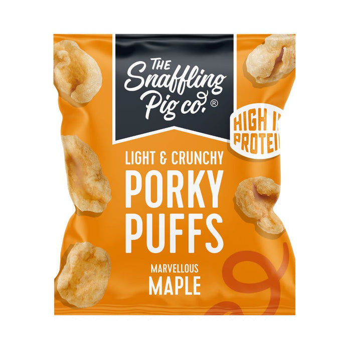 The Snaffling Pig Marvelous Maple Pork Puffs 12 x 20g