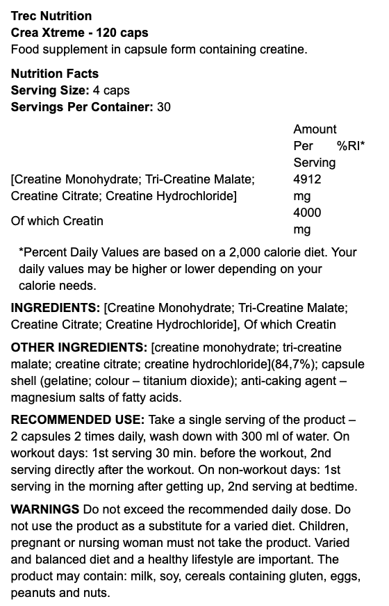 Trec Nutrition Crea Xtreme 120 Caps