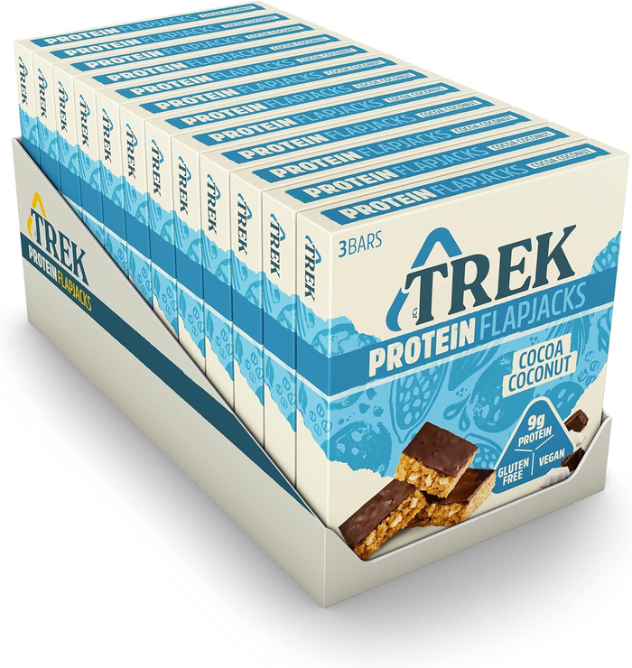 TREK Cocoa Coconut Protein Flapjack 12 x 3 x 50g (Box) - Out of Date