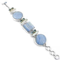 Trendy 925 Silver Bracelet with Natural Multi-Stone Semi-Precious