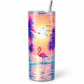 Tropical Flamingo Sunset 20oz Tumbler