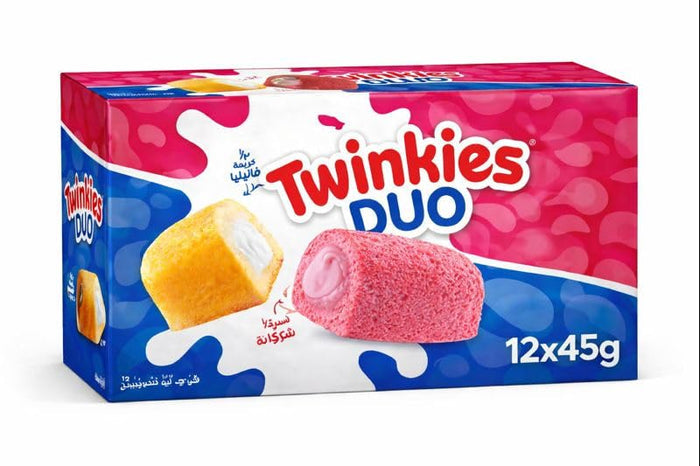 Twinkies DUO Strawberry & Cream Filled Cakes 12 x 45g - Out of Date