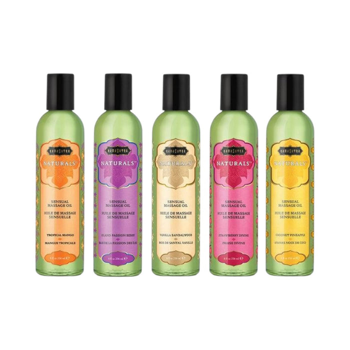 Ulei de masaj KAMASUTRA NATURALS Tropical Mango, cu aromă de mango și note de piersică, 236 ml