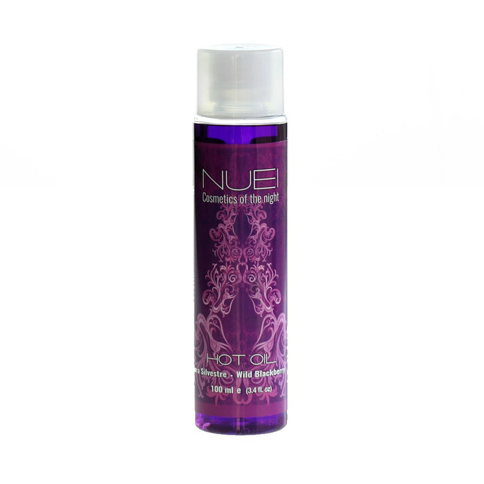 Ulei de masaj, NUEI - HOT OIL, sarutabil, cu efect de incalzire si aroma de mure (Blackberry), 100 ml