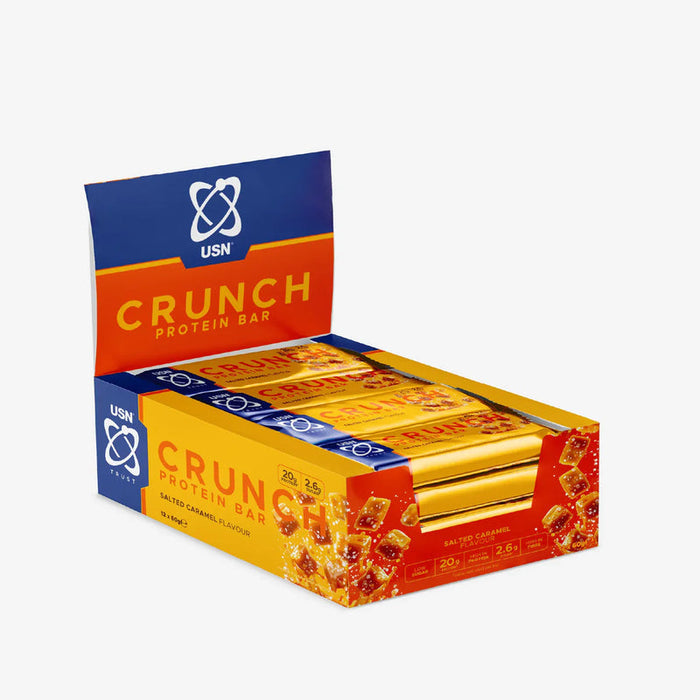 USN Crunch Protein Bar Salted Caramel 12 x 60g - Out of Date
