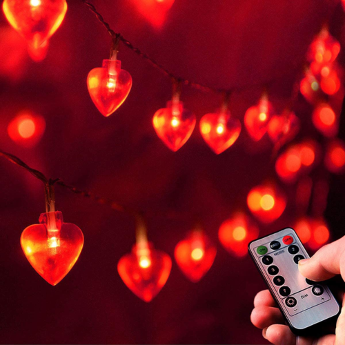Valentine's Day Heart Shape String Lights 40 LED Lights