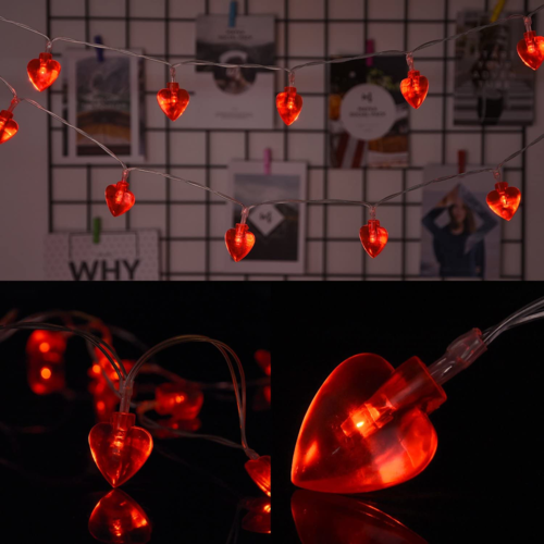 Valentine's Day Heart Shape String Lights 40 LED Lights