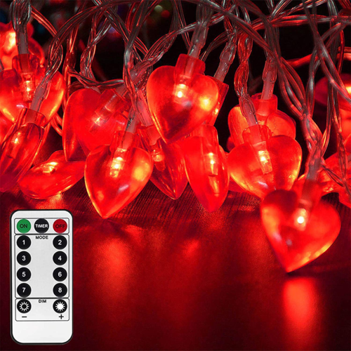 Valentine's Day Heart Shape String Lights 40 LED Lights