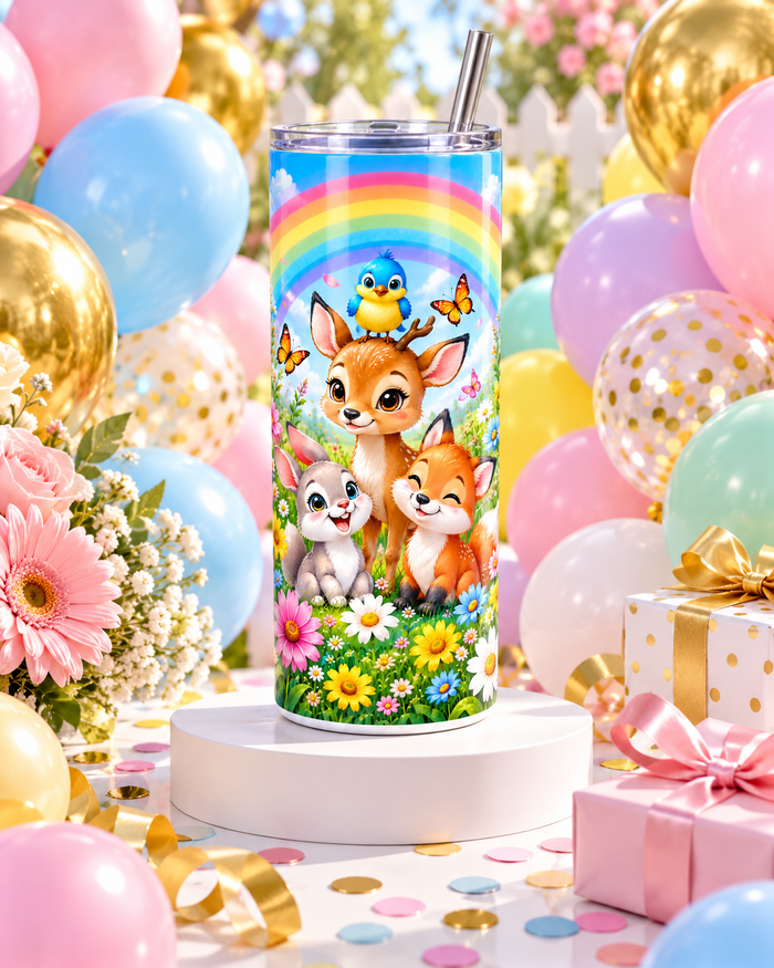 Vaso Térmico Arcoíris y Amigos del Bosque – 20 oz