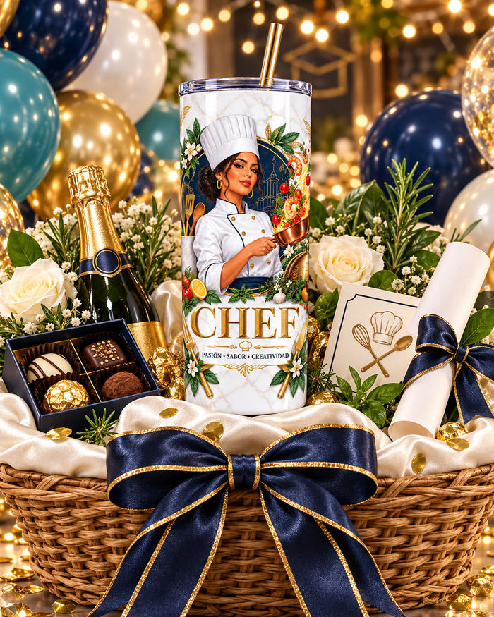 Vaso Térmico Chef de 20 oz – Regalo de Graduación para Cocinera