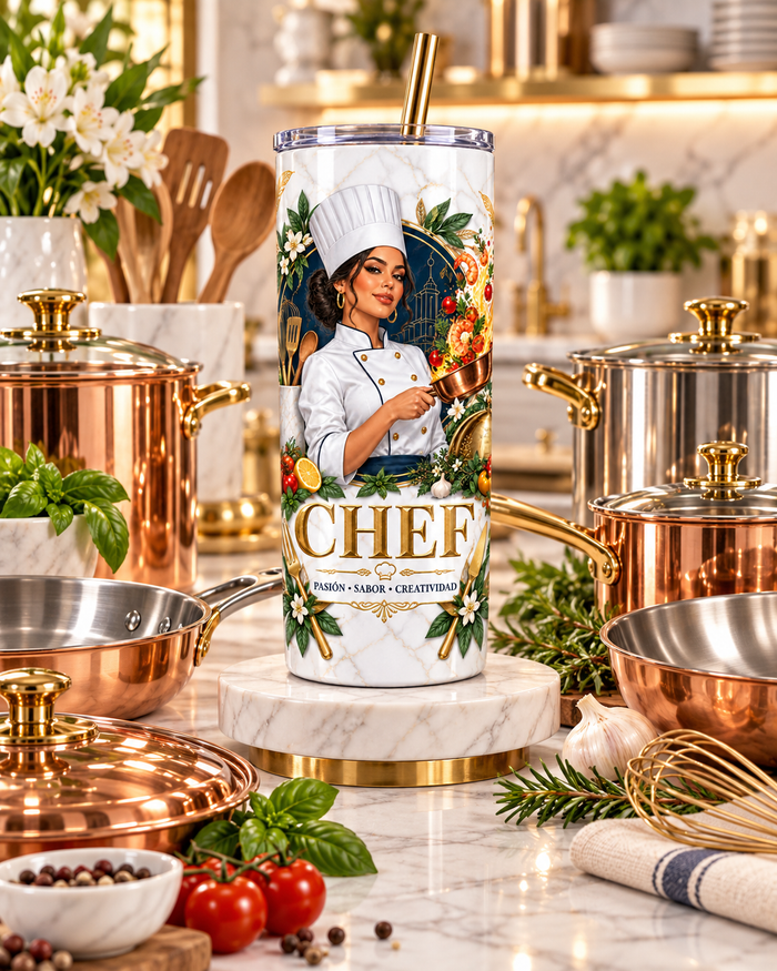 Vaso Térmico Chef de 20 oz – Regalo de Graduación para Cocinera
