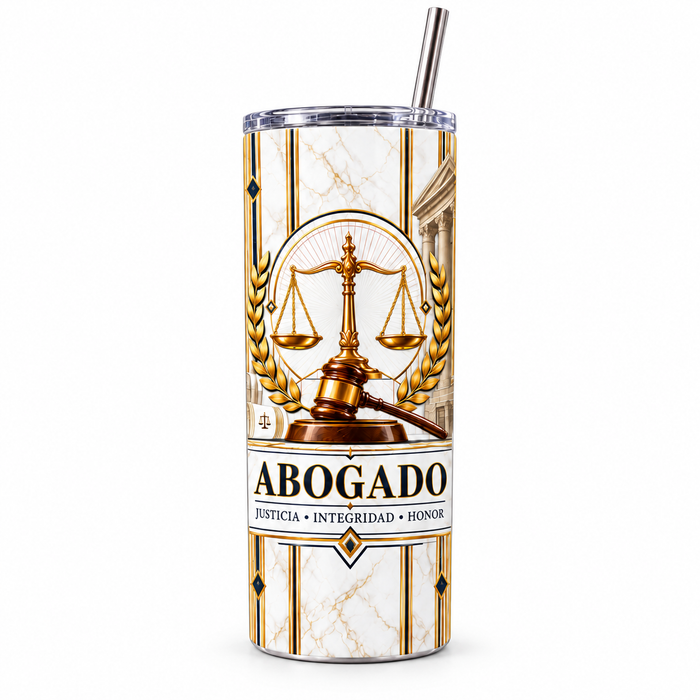 Vaso Térmico para Abogado 20 oz Blanco – Regalo Elegante