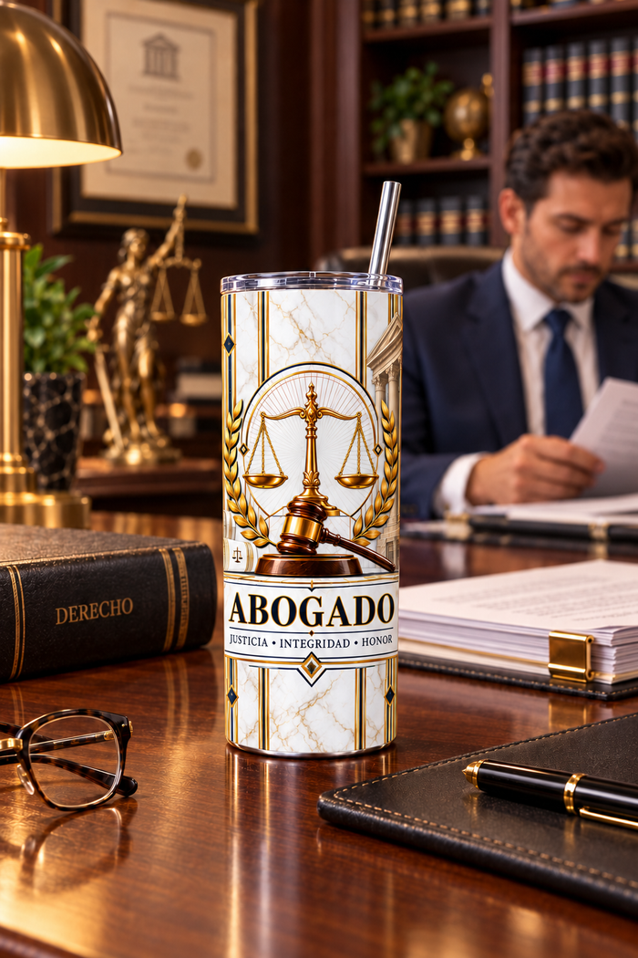 Vaso Térmico para Abogado 20 oz Blanco – Regalo Elegante