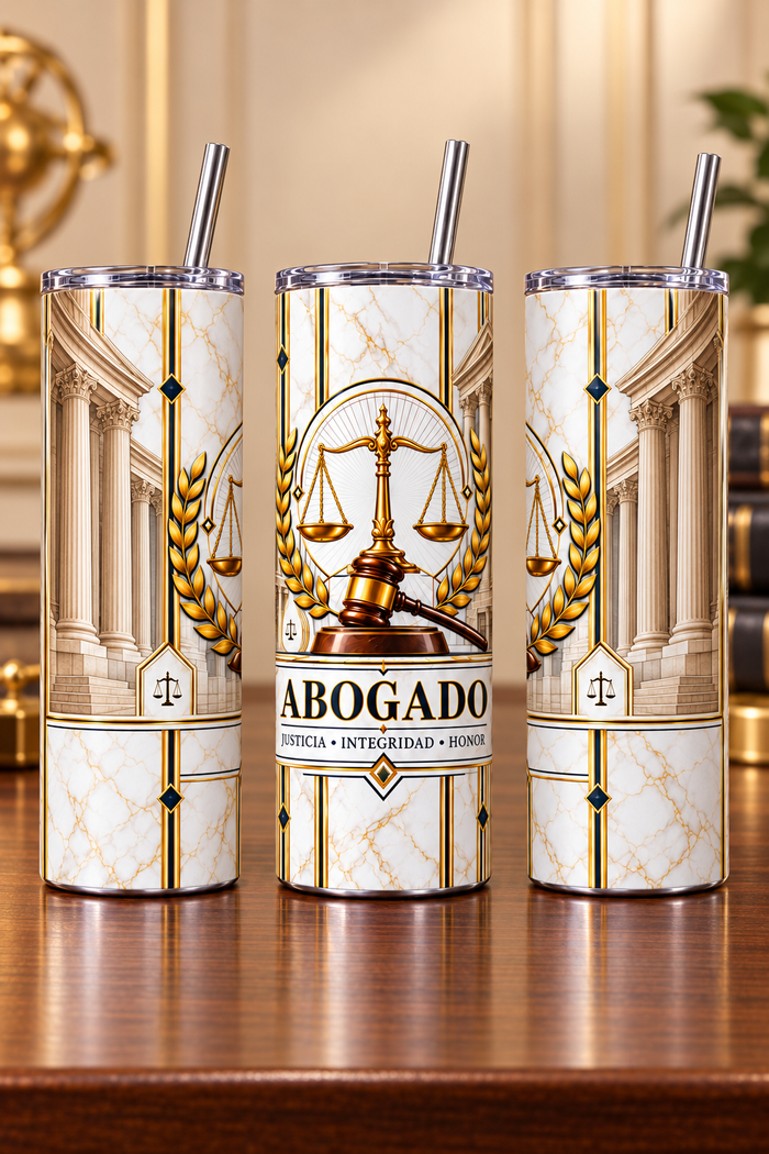 Vaso Térmico para Abogado 20 oz Blanco – Regalo Elegante
