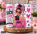 Vaso Térmico “Taking a Sick Day” de 20 oz – Diseño Rosa de Autocuidado