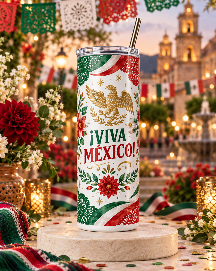 Vaso Térmico ¡Viva México! – Tumbler de 20 oz para Fiestas Patrias