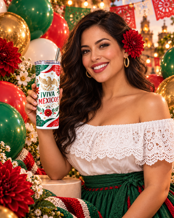 Vaso Térmico ¡Viva México! – Tumbler de 20 oz para Fiestas Patrias