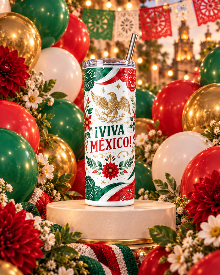 Vaso Térmico ¡Viva México! – Tumbler de 20 oz para Fiestas Patrias