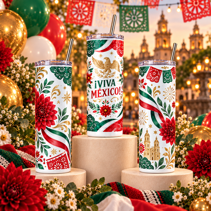 Vaso Térmico ¡Viva México! – Tumbler de 20 oz para Fiestas Patrias