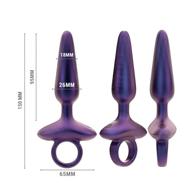 Vibrator anal INTENSE MARLON, control prin telecomanda, 10 functii de vibratie, rezistent la apa, din silicon mov, 15 cm