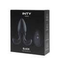 Vibrator anal INTY Toys – Blade, silicon, 7 functii vibratie, cu telecomanda wireless, negru