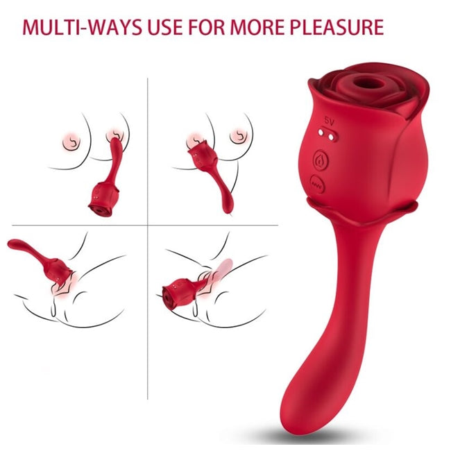 Vibrator Armony - Roselover, pentru stimularea punctului G si aspirarea clitoridiana, 10 functii de vibrare