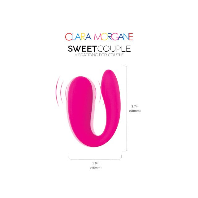 Vibrator Clara Morgane - SWEET COUPLE, pentru stimularea punctului G si a clitorisului, cupluri, roz, cutie albastra