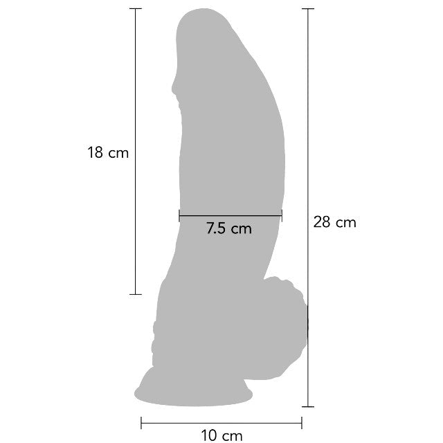 Vibrator EXTREME by Hidden Desire DEMON Vibrating Dildo, 9 funcții de vibrație, diametru 7.5 cm, lungime 28 cm, negru