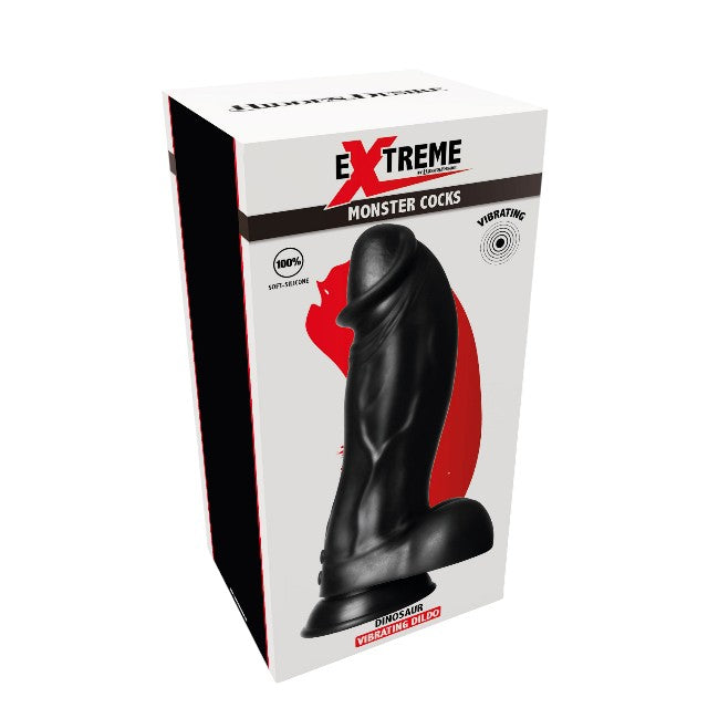 Vibrator EXTREME by Hidden Desire DINOSAUR Vibrating Dildo, 9 funcții de vibrație, diametru 7.5 cm, lungime 22 cm, negru