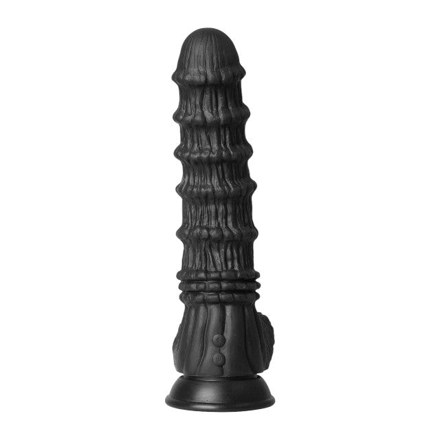 Vibrator EXTREME by Hidden Desire DRAGON Vibrating Dildo, 9 funcții de vibrație, diametru 5.5 cm, lungime 27 cm, negru