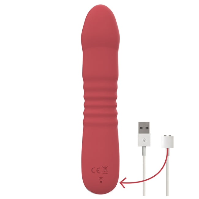 Vibrator INTENSE - JUNI cu mod de penetrare automat și 10 funcții de vibrații, Roșu