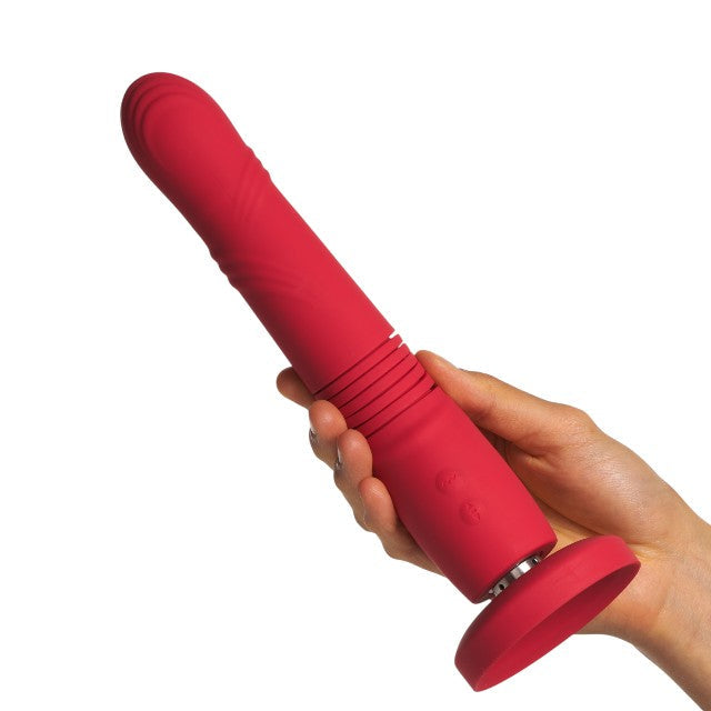 Vibrator LOVENSE Gravity, control prin aplicație, cu funcție de penetrare automată, vibrații nelimitate, 27 cm, roșu