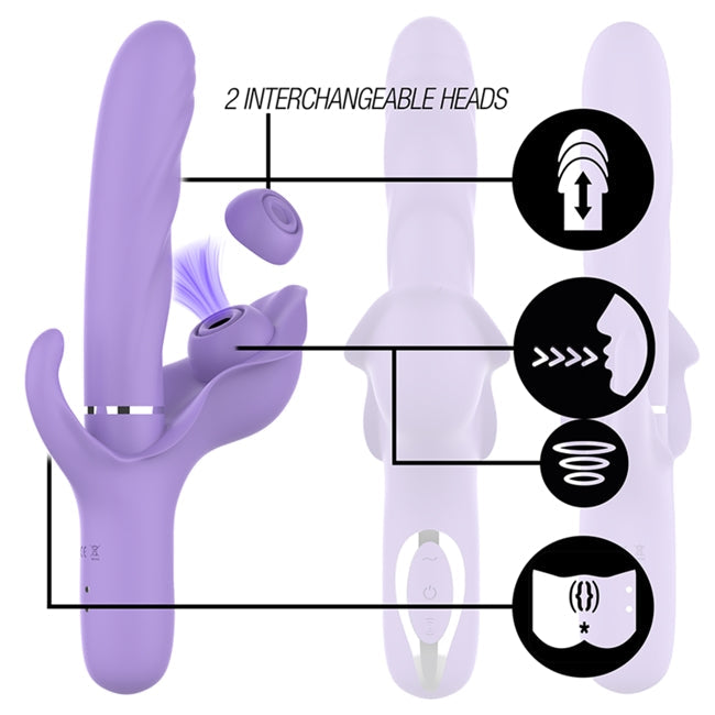 Vibrator multifunctional INTENSE Billie, cu stimulator dublu  si 40 de functii