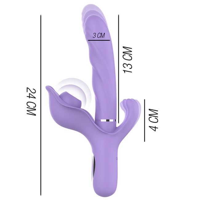 Vibrator multifunctional INTENSE Billie, cu stimulator dublu  si 40 de functii