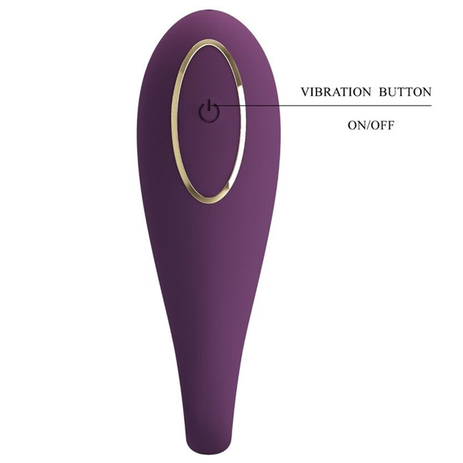 Vibrator PRETTY LOVE - AUGUST, pentru dubla placere, cu aplicație, 12 functii de vibrare, mov