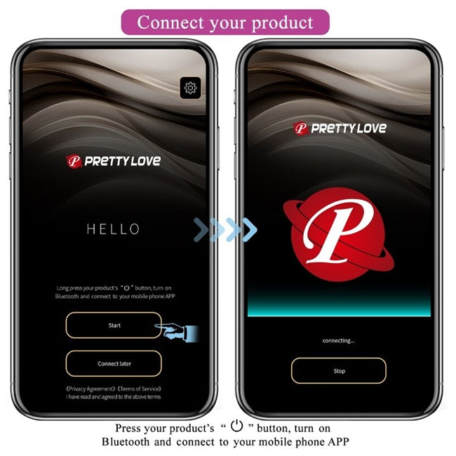 Vibrator PRETTY LOVE - AUGUST, pentru dubla placere, cu aplicație, 12 functii de vibrare, mov